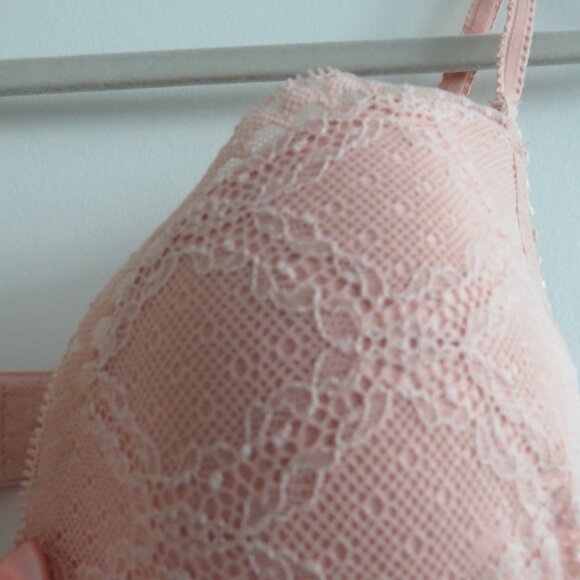PASSIONATA BY CHANTELLE Let's Play Push-Up T-Shirt Underwire Bra Blush Pink Lace - Picture 7 of 15